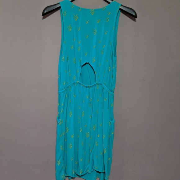 Teal Massimo Dress with Yellow Pattern - Picture 3 of 5